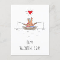 Happy Valentine's Day Lovers Fischen Rotes Herz