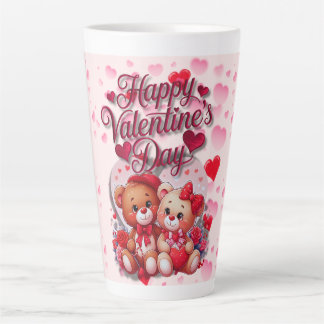 Happy Valentine's Day Loving Teddy Bear Couple Milchtasse