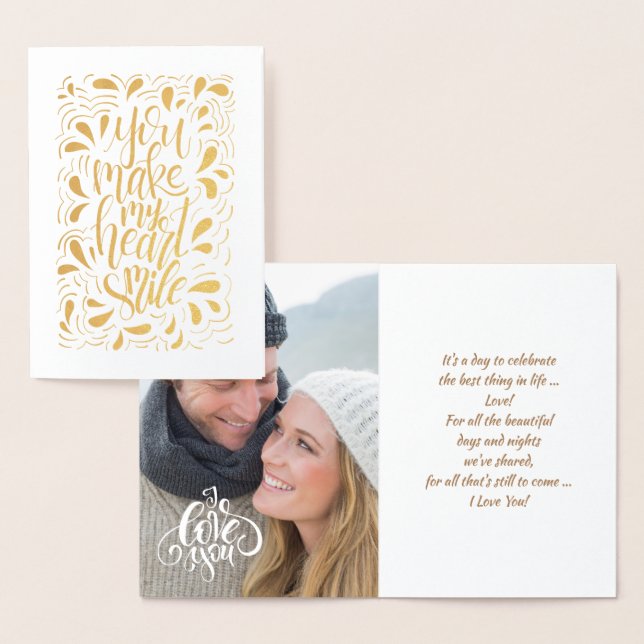 Happy Valentine's Day Luxury Real Foil Card Folienkarte (Anzeige)