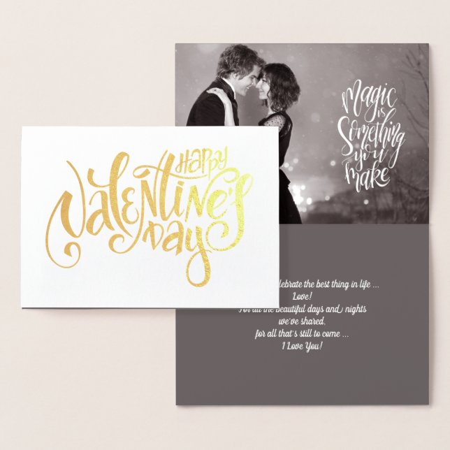 Happy Valentine's Day Luxury Real Foil Card Folienkarte (Anzeige)