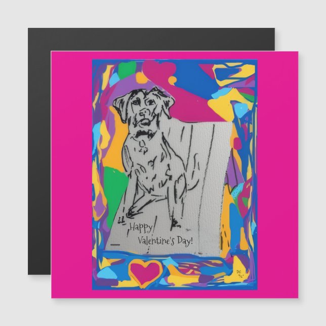 Happy Valentine's Day Magnetic Card Magnetkarte (Vorne/Hinten)