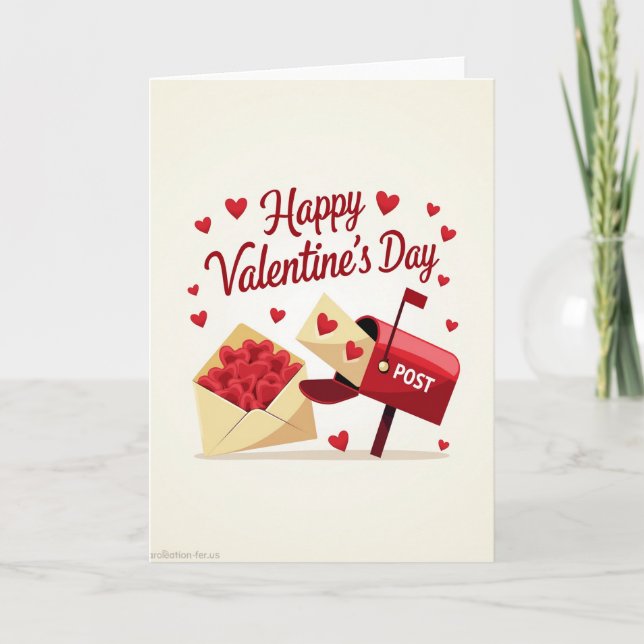 Happy Valentines Day Mailbox Card Karte (Vorderseite)