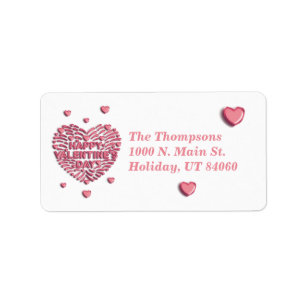 Happy Valentine's Day Mailing Return Labels Adressaufkleber
