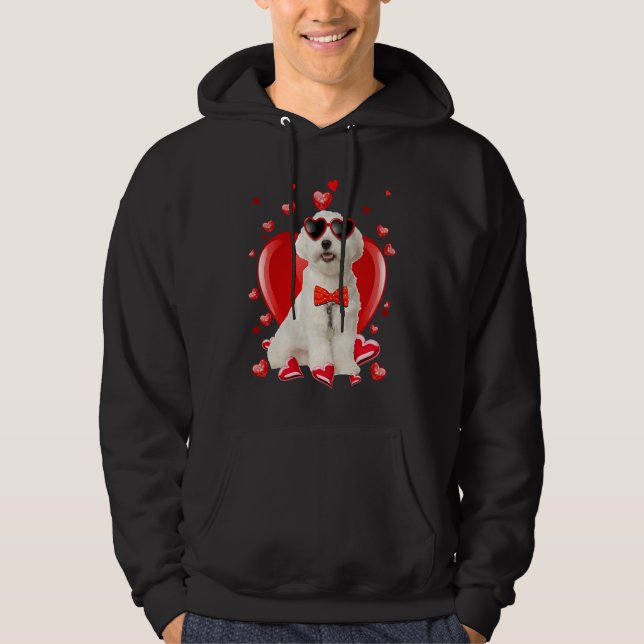 Happy Valentines Day Maltese   Dog  V Day Hoodie (Vorderseite)