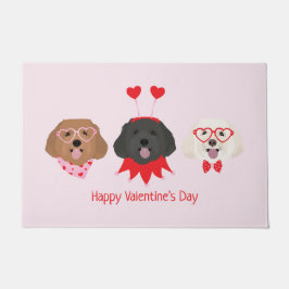 Happy Valentines Day Maltipoo Hunde Fußmatte
