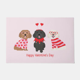 Happy Valentines Day Maltipoo Hunde Fußmatte