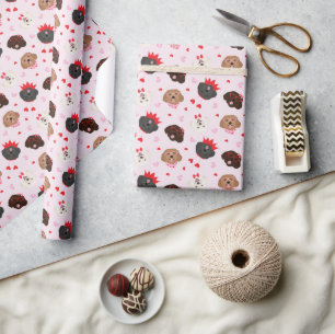 Happy Valentines Day Maltipoo Hunde Geschenkpapier