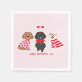 Happy Valentines Day Maltipoo Hunde Serviette