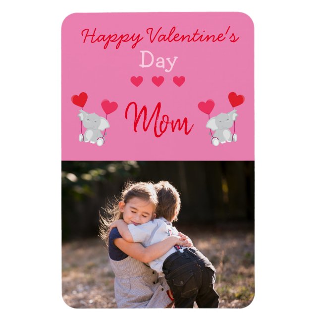 Happy Valentine's Day Mama Foto Magnet (Vertikal)