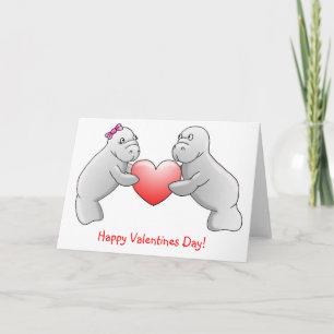 Happy Valentines Day - Manatee Liebe Card Feiertagskarte