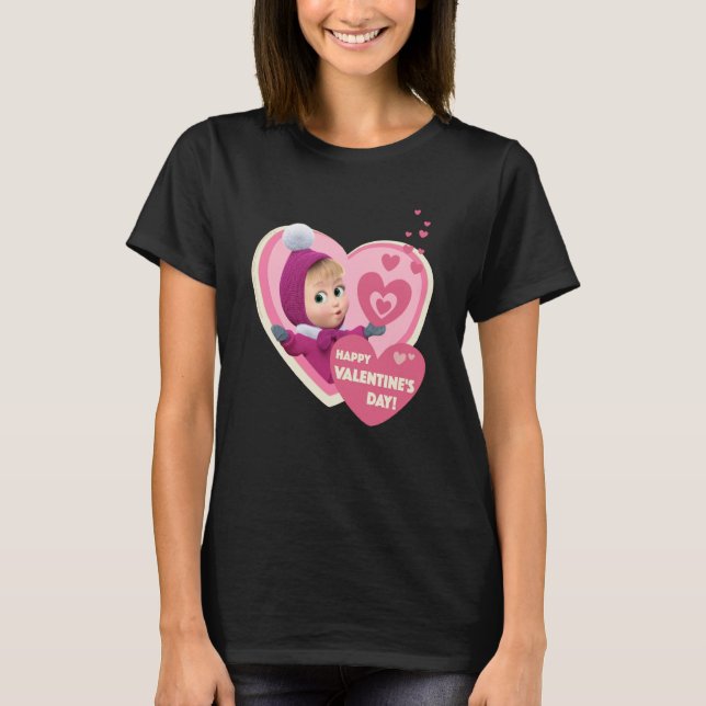 Happy Valentine's Day Masha and the Bear  1 T-Shirt (Vorderseite)