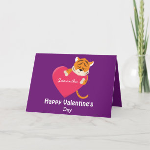 Happy Valentine's Day Meine Tochter Tiger Thema Karte