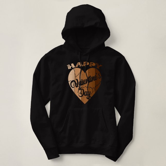 Happy Valentine's Day Melatonin Herz Schwarze Gesc Hoodie (Design vorne)