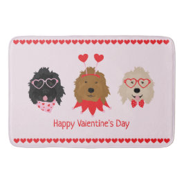 Happy Valentines Day Mini Goldendoodle Hunde Badematte