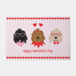 Happy Valentines Day Mini Goldendoodle Hunde Fußmatte