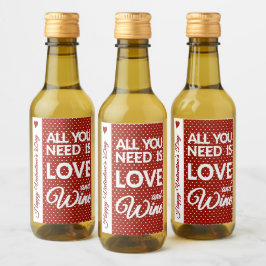 Happy Valentine's Day Mini Wine Label Set Weinetikett