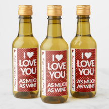 Happy Valentine's Day Mini Wine Label Set