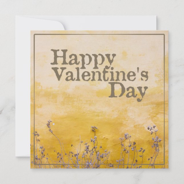 Happy Valentine's Day mit Vintager Blume Meadow (Vorderseite)