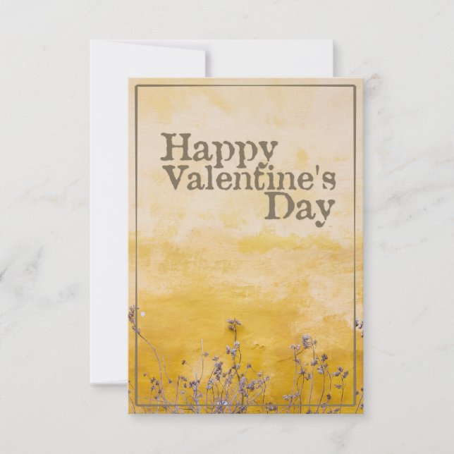 Happy Valentine's Day mit Vintager Blume Meadow (Vorderseite)