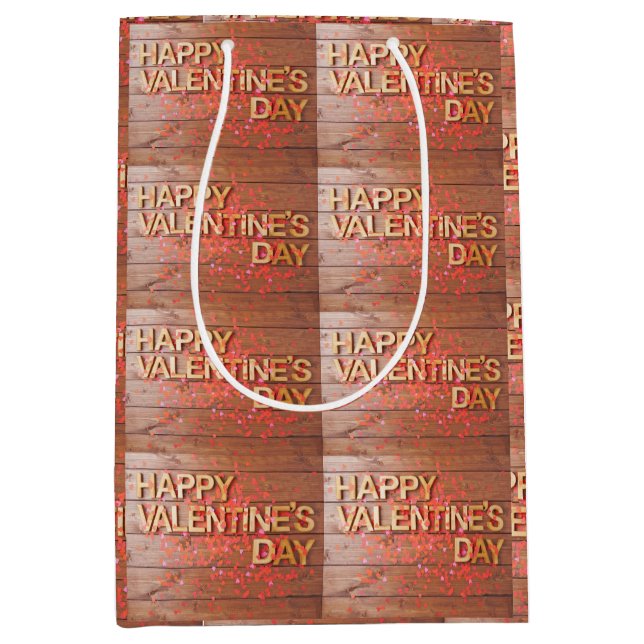 Happy Valentine's Day Mittlere Geschenktüte (Vorderseite)