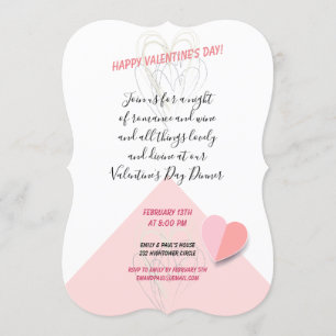 Happy Valentine's Day Modern Design Einladung