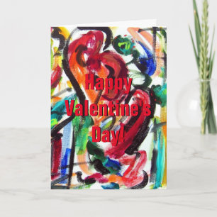 Happy Valentine's Day Modern Hearts Grußkarten Feiertagskarte