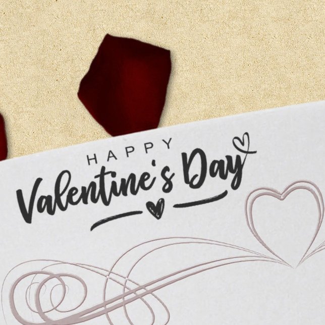Happy Valentines Day Modern Script Scribbled Herz Permastempel (Von Creator hochgeladen)