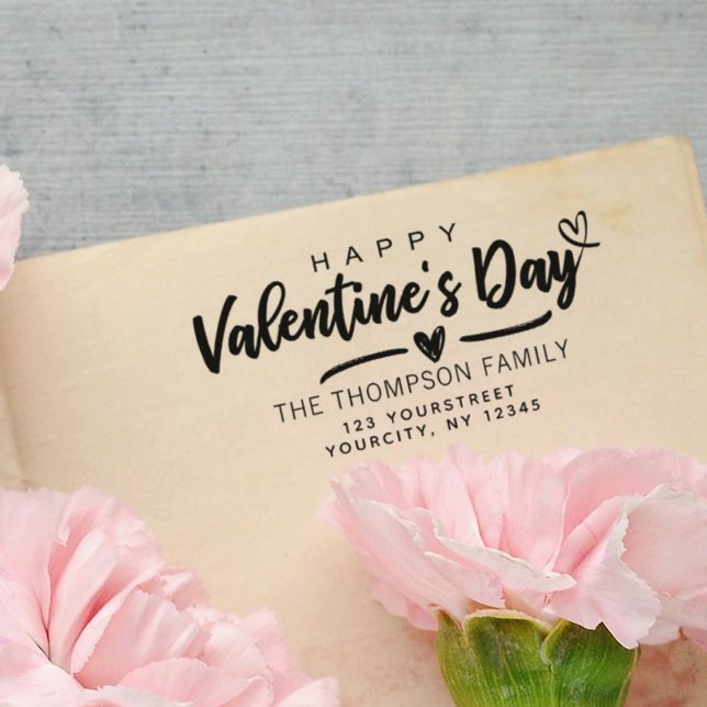 Happy Valentines Day Moderne Rücksendeadresse Permastempel (Von Creator hochgeladen)