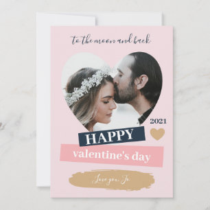 "Happy Valentine's Day" Modernes Couple Foto Feiertagskarte