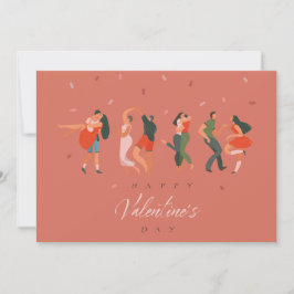 "Happy Valentine's Day" Modernes romantisches Paar Feiertagskarte