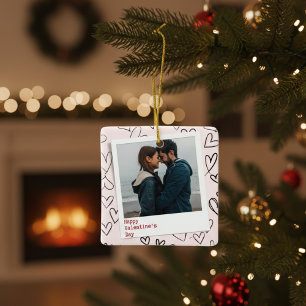 Happy Valentines Day Modernes, stilvolles Romantis Keramikornament