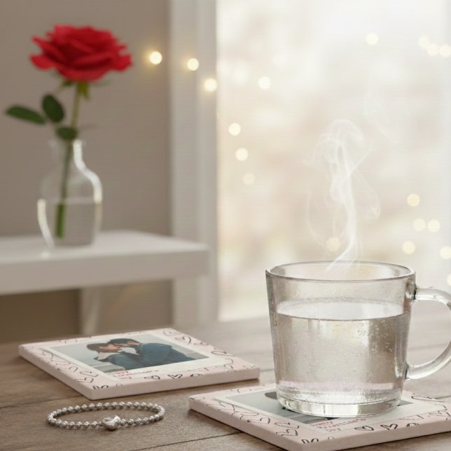 Happy Valentines Day Modernes, stilvolles Romantis Steinuntersetzer (Von Creator hochgeladen)