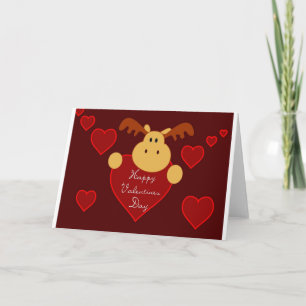 Happy Valentine's Day Moose Feiertagskarte