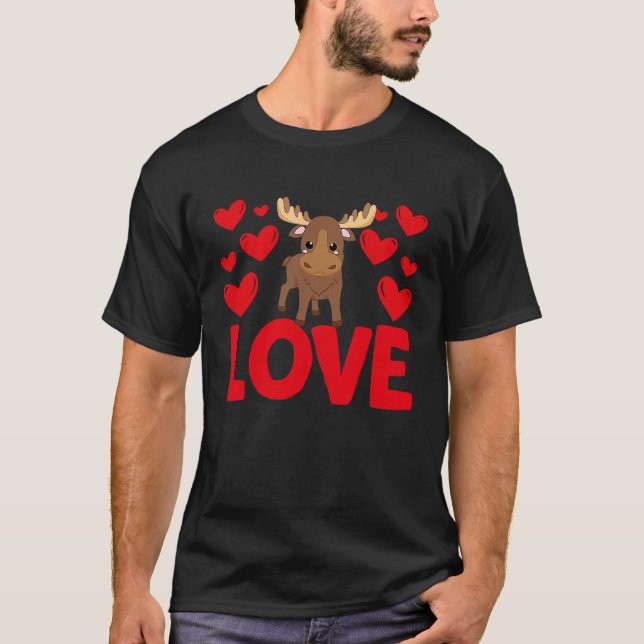 Happy Valentine's Day Moose Mom Mothers Day Valent T-Shirt (Vorderseite)