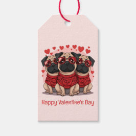 Happy Valentines Day Mops Hunde Geschenkanhänger