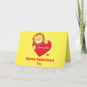 Happy Valentine's Day My Daughter Löwe Thema Karte