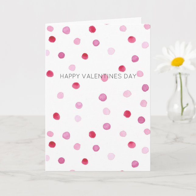 Happy Valentines Day MY LIEBE Pink Polka Dots Swee Karte (Kleine Pflanze)