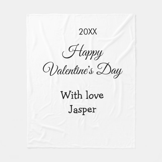 Happy Valentine's day name love simple year stylis Fleecedecke (Vorderseite)