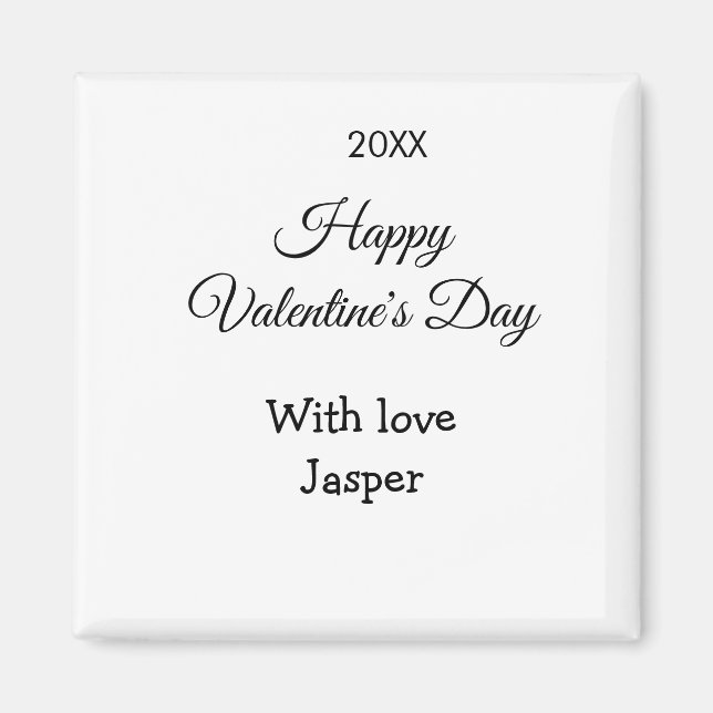 Happy Valentine's day name love simple year stylis Magnet (Vorne)
