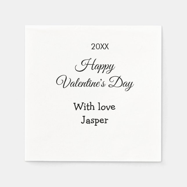 Happy Valentine's day name love simple year stylis Serviette (Vorderseite)