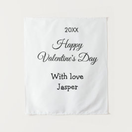 Happy Valentine's day name love simple year stylis Wandteppich