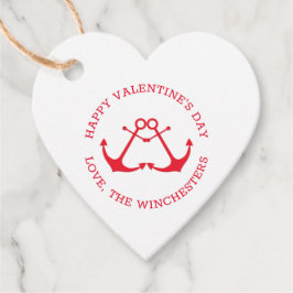 Happy Valentine's Day nautical anchors Custom nied Geschenkanhänger