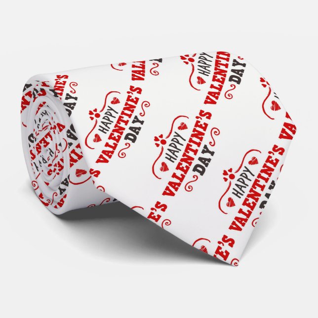 Happy Valentine's Day Neck Tie Krawatte (Gerollt)