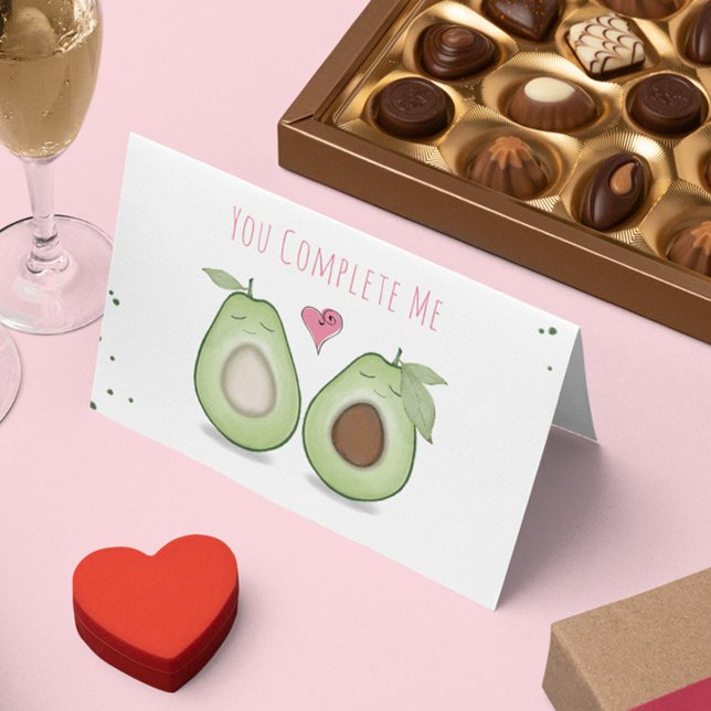 Happy Valentine's Day Niedlich Funny Simple Avocad Karte (Cute Valentine's Day Custom Avocado Mug with Cute Typography )
