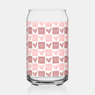 Happy Valentine's Day Niedlich Pink Hearts Muster Dosenglas