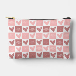 Happy Valentine's Day Niedlich Pink Hearts Muster Zubehörtasche