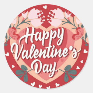Happy Valentine's Day Niedlich Playful Holiday Sti Runder Aufkleber