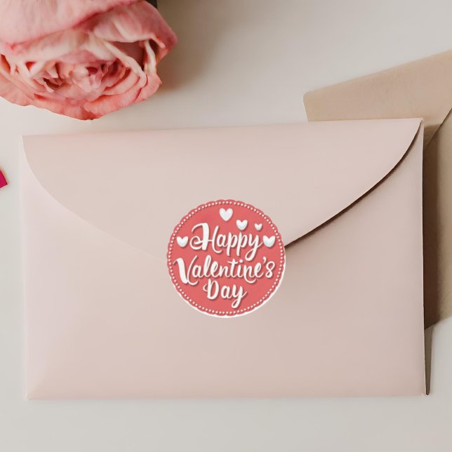 Happy Valentine's Day Niedlich Playful Holiday Sti Runder Aufkleber (Von Creator hochgeladen)