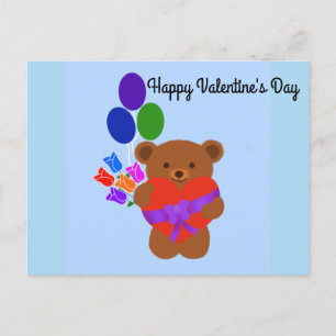 Happy Valentine's Day Niedlich Teddy Bear #3 Postk Postkarte