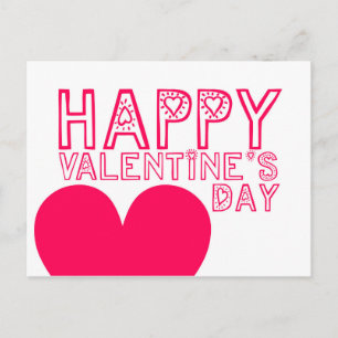 Happy Valentine's day Niedliche Typografie Postcar Feiertagspostkarte